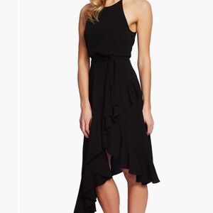 CeCe Cascading Ruffle Halter Neck Dress
